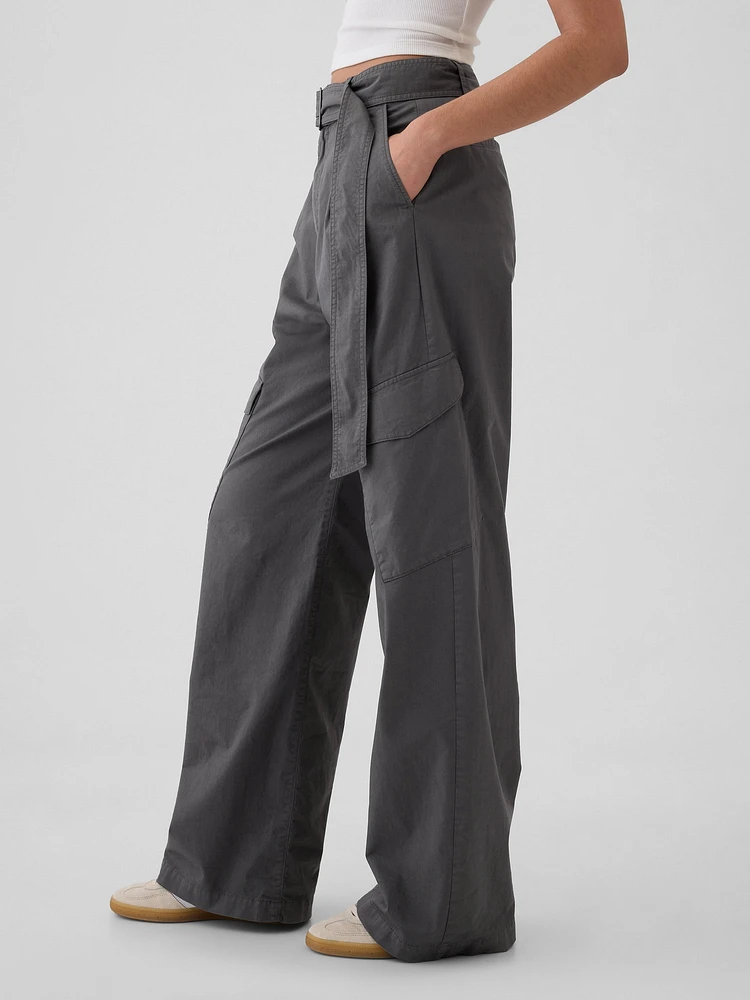 High Rise Cargo Baggy Trousers