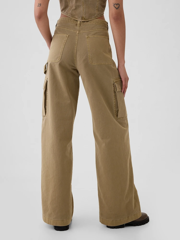 Mid Rise Cargo Baggy Khakis