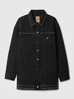 Studded Oversized Icon Denim Jacket