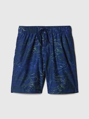 Kids Recycled Printed Swim Trunks