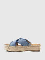 Denim Espadrille Platform Sandals