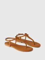 Vegan Leather T-Strap Sandals