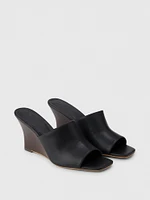 Vegan Leather Wedge Heels