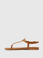 Vegan Leather T-Strap Sandals