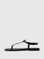 Vegan Leather T-Strap Sandals