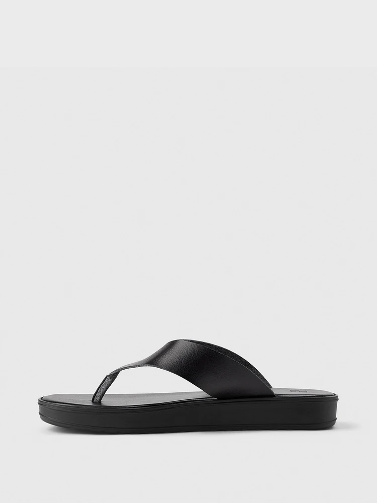 Vegan Leather Platform Flip Flops