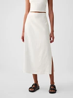 Linen-Blend Maxi Skirt