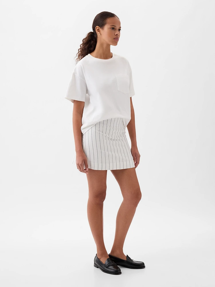 Linen-Cotton Mini Skirt