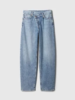 High Rise Crossover Barrel Jeans