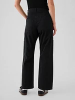 Mid Rise Twill Barrel Pants