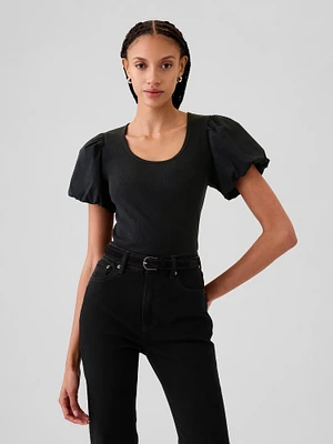 Modern Rib Puff Sleeve Shirt