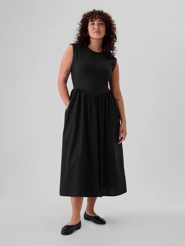 Drop-Waist Midi Dress