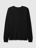 Waffle-Knit Raglan T-Shirt