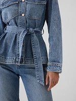 UltraSoft Belted Denim Jacket