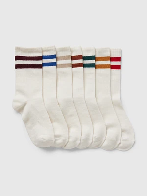 Kids Organic Cotton Varsity Crew Socks