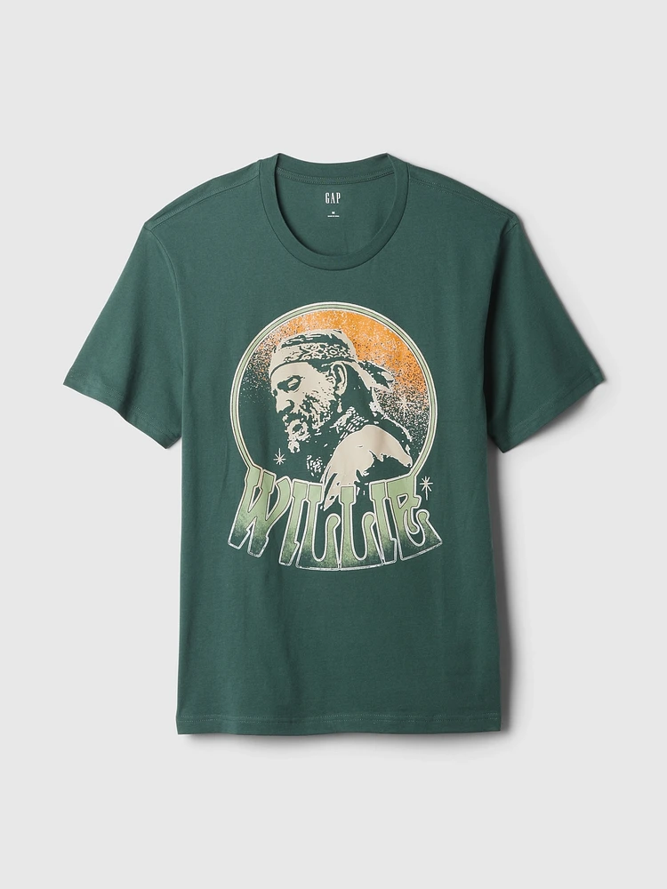 T-shirt à imprimé Willie Nelson