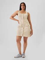 Utility Button Mini Dress