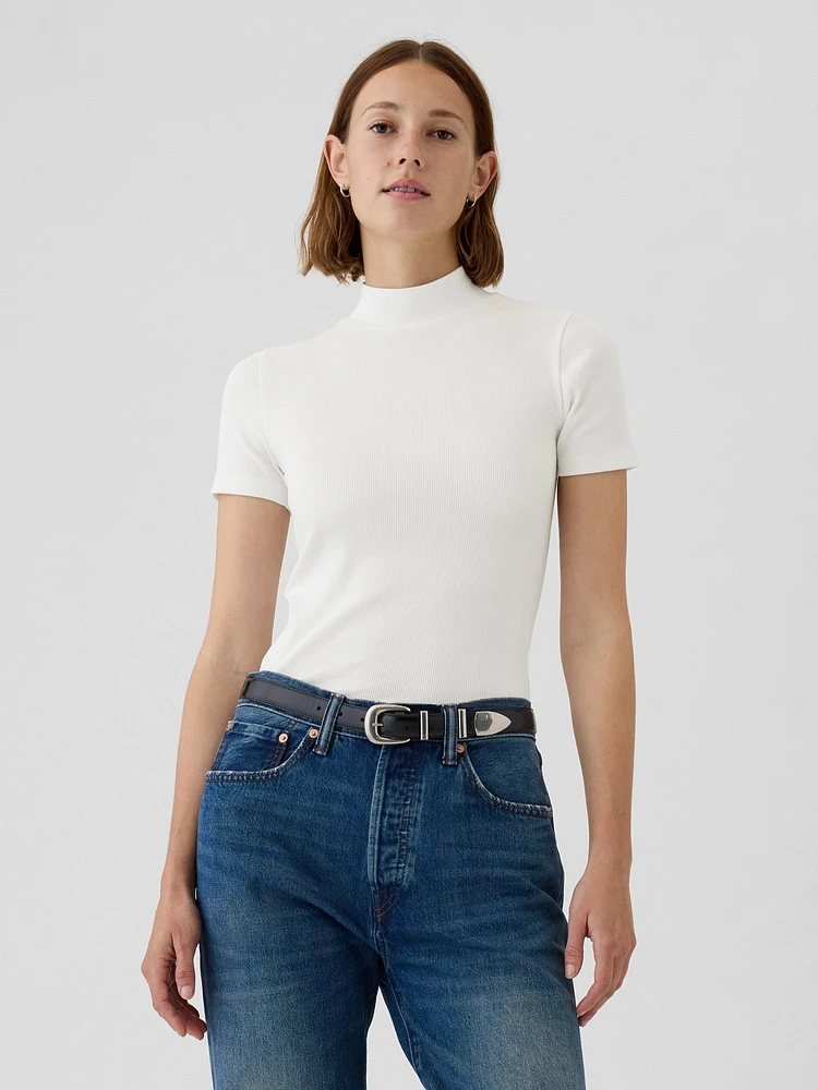 Modern Rib Mockneck T-Shirt