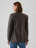 Vegan Leather Blazer