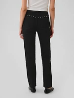 High Rise Studded '90s Straight Jeans