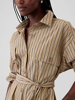 Organic Cotton Striped Mini Shirtdress