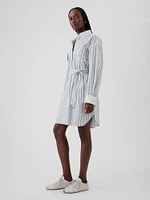 Organic Cotton Striped Mini Shirtdress