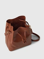 Vegan Leather Crossbody Bucket Bag