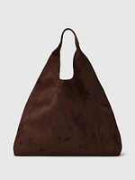 Vegan Suede Slouchy Tote Bag