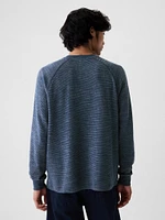 Waffle-Knit Raglan T-Shirt