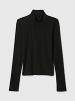 Modern Rib Cropped Mockneck Shirt