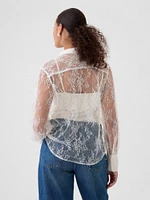 Sheer Lace Classic Shirt