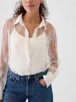 Sheer Lace Classic Shirt