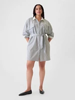 Organic Cotton Striped Mini Shirtdress