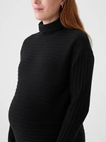 Maternity CashSoft Rib Turtleneck Mini Sweater Dress