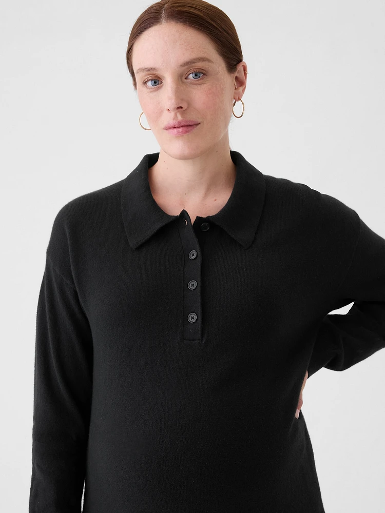 Maternity CashSoft Polo Shirt Sweater