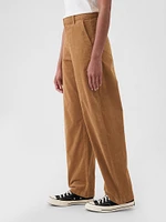 High Rise Corduroy Tapered Ankle Trousers