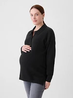 Maternity CashSoft Henley Sweater Polo Shirt