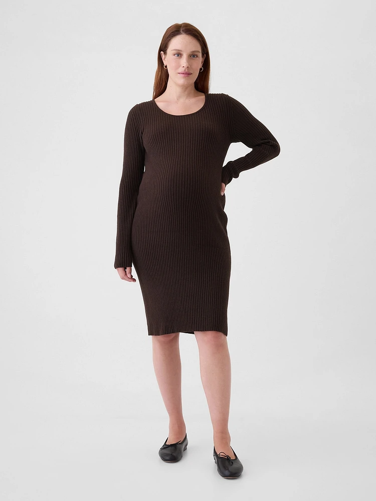 Maternity CashSoft Rib Sweater Midi Dress