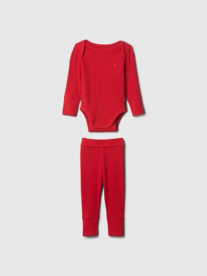 Baby Grow-With-Me Rib Outfit Set