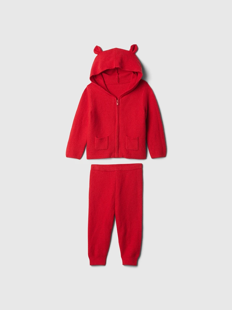 Baby CashSoft Bear Hoodie Outfit Set