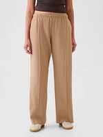 Wide-Leg Seamed Pull-On Pants