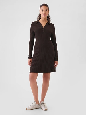 CashSoft Polo Shirt Mini Sweater Dress