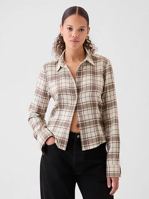 Cropped Flannel Shirt