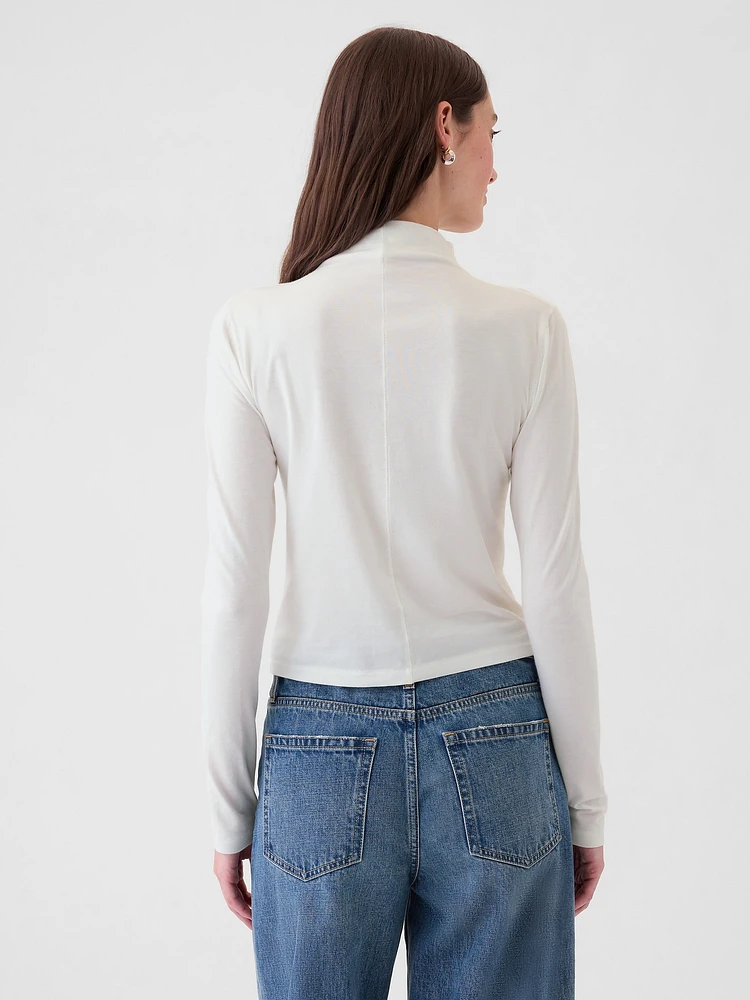 Featherweight Cropped Turtleneck