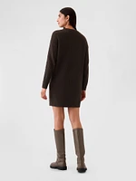 CashSoft Shaker-Stitch Mini Sweater Dress