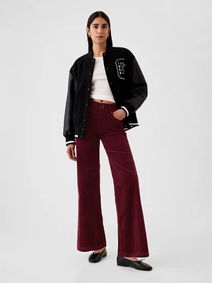 High Rise Corduroy Stride Wide-Leg Pants