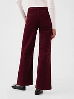 High Rise Corduroy Stride Wide-Leg Pants