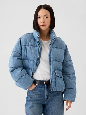 Oversized Denim Puffer Jacket