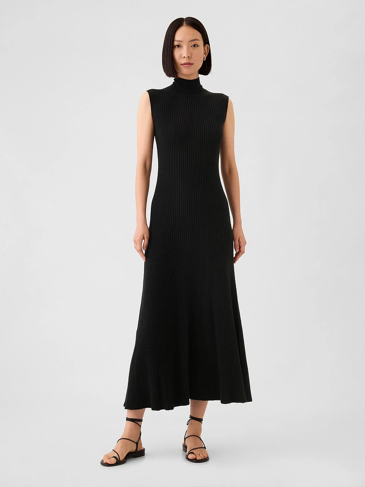 CashSoft Rib Mockneck Maxi Sweater Dress