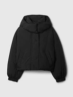 Cropped Duvet Wrap Puffer Jacket